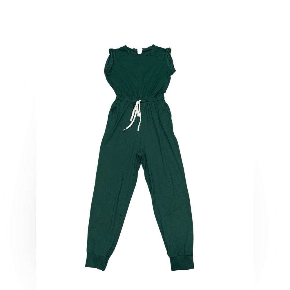 105. SHEIN Emerald Jumpsuit with Ivory Waist Tie
